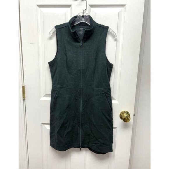 Title Nine Passport Ponte Dress Spruce Full Zip Mock Turtleneck Women’s Size M - Picture 1 of 8